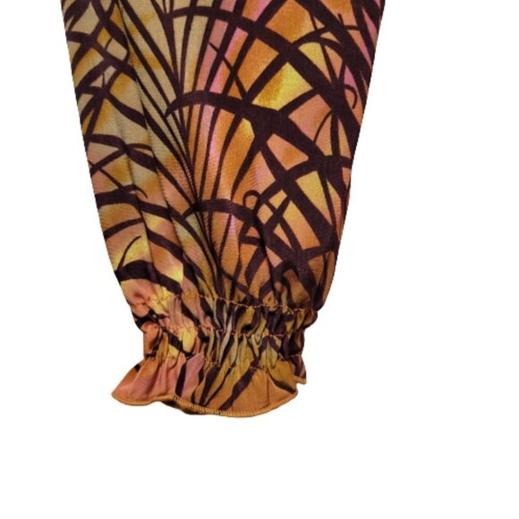 Long Sleeve Maxi Dress Peacok Motif Long Dress - One Size Fits Most- NEW ! - Picture 4 of 11